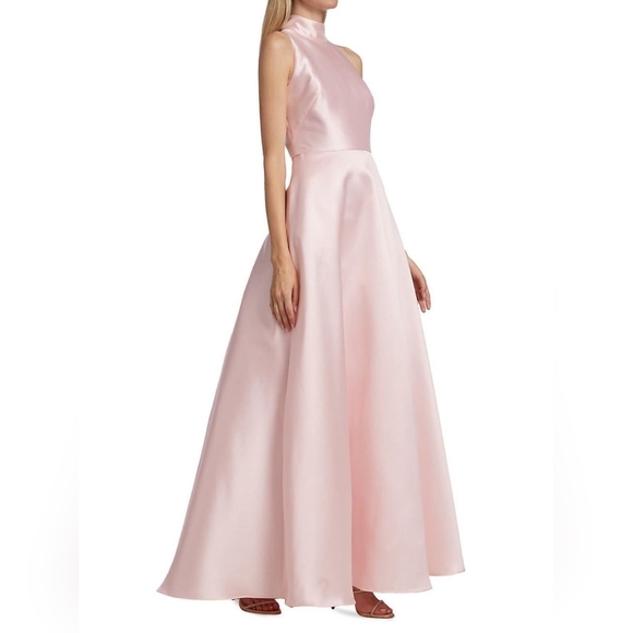 ML Monique Lhullier Halter Satin Ball Gown, Blush Pink NWT, sizss 8 & 10 - Picture 11 of 13